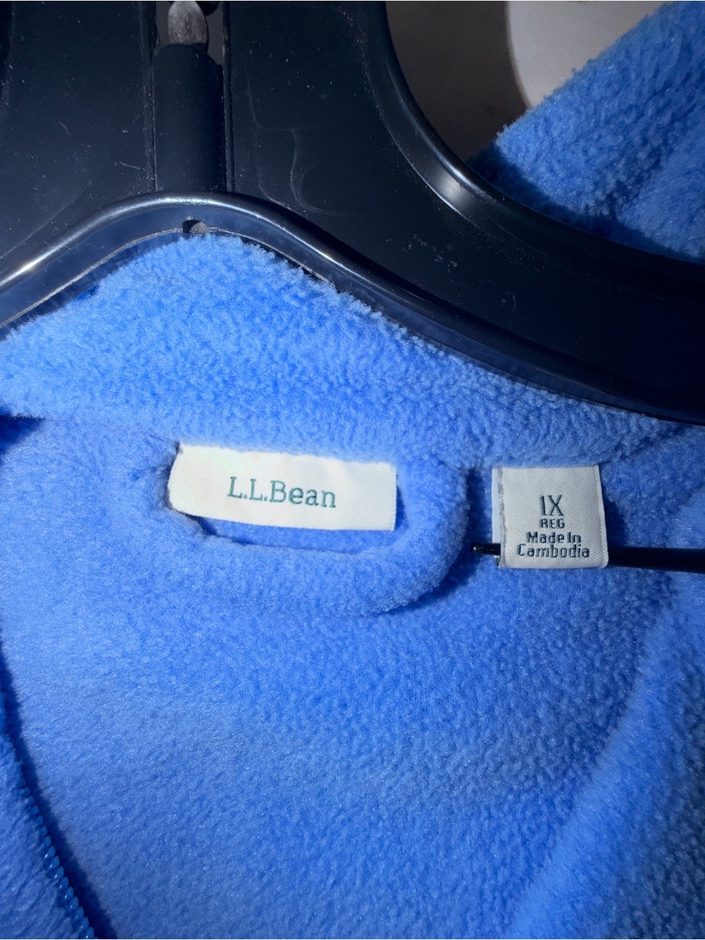 L.L.Bean 1X Long Fleece Zip Front Robe Periwinkle Blue Full Length House Coat - Picture 3 of 6